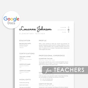Plantilla de currículum para profesores Currículum de Google Docs, Carta de motivación para profesores, Currículum para profesores, Plantilla de currículum para profesores, Currículum para profesores, Currículum maestro, Plantilla de currículum para profesores