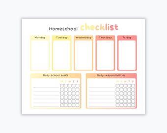 Lista de verificación del horario semanal para la educación en casa