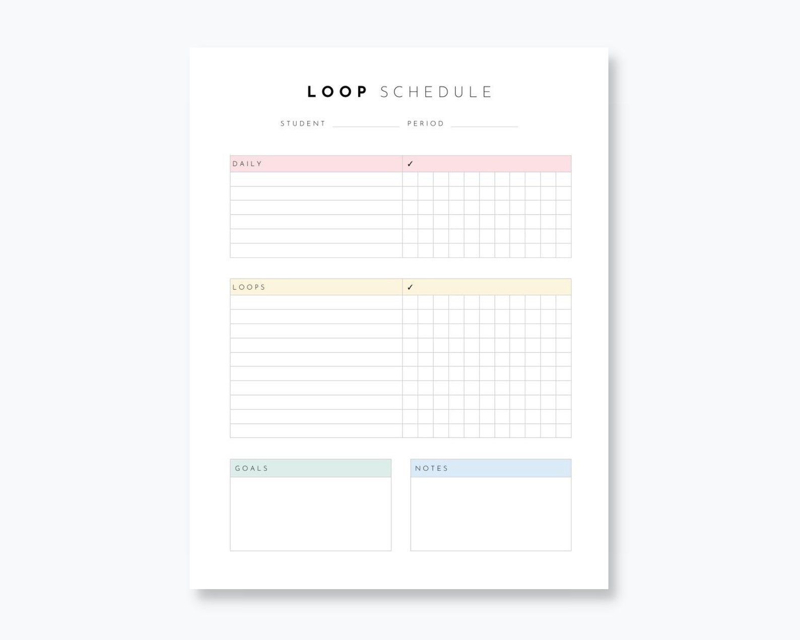 Homeschool Loop Schedule - Etsy