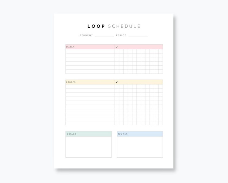 Homeschool Loop Schedule - Etsy