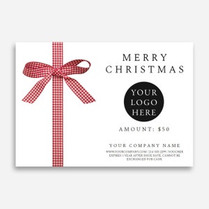 Modelo de voucher de presente de feriado com logotipo, modelo de voucher de presente de Natal, modelo de voucher de feriado, modelo de voucher de Natal DIY Gift Voucher de Natal