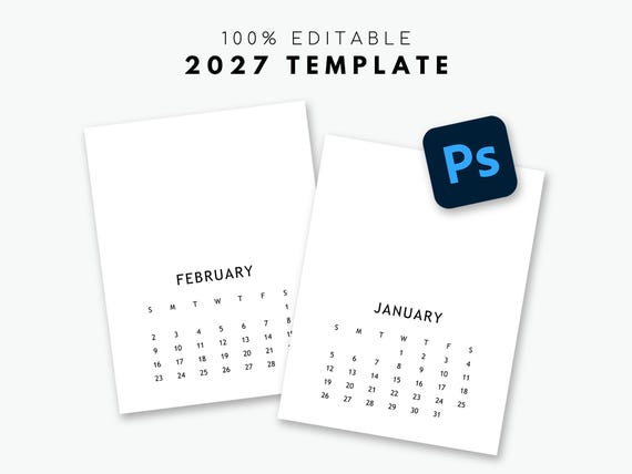 Kalender Sjabloon 2027 | Bewerkbaar