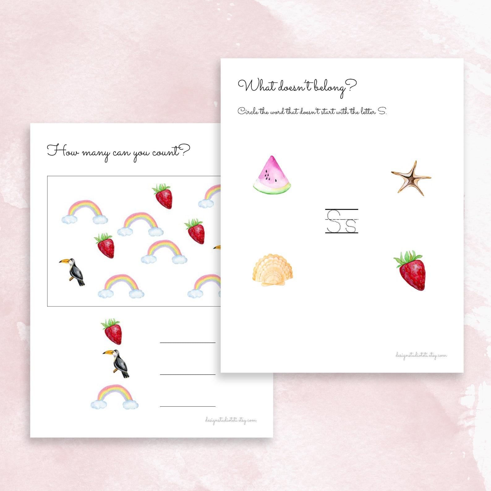 100 KINDERGARTEN WORKSHEETS Printable Worksheets | Etsy