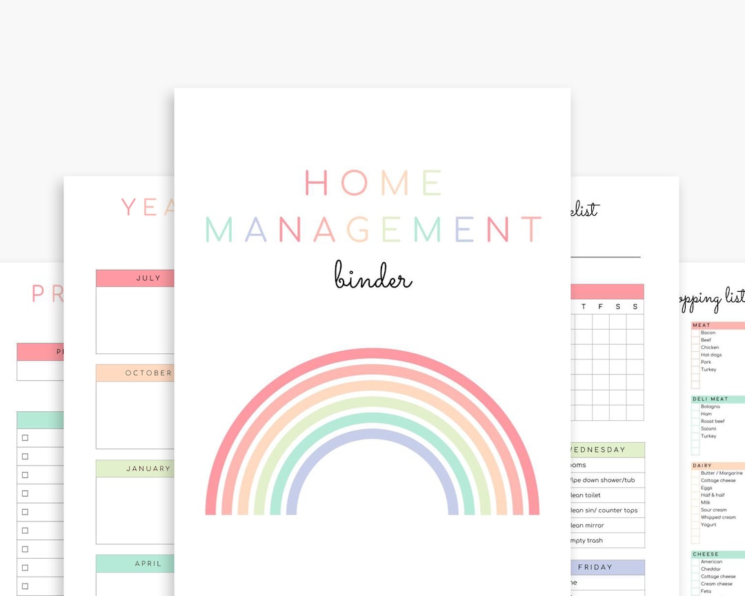 Home Management Binder Printable | Household Planner - Etsy