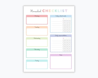 Printable + Editable Homeschool Checklist