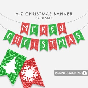 Printable Christmas Banner Alphabet A-Z Christmas Banner - Etsy