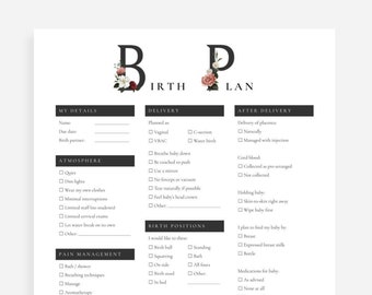 Birth Plan Template | Classic