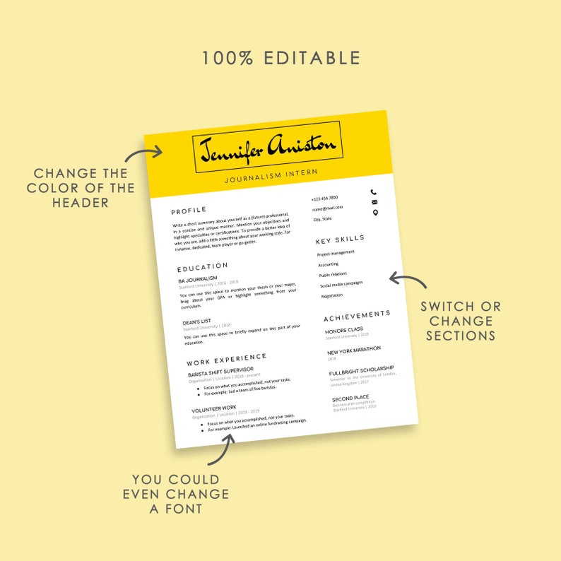 Intern Resume Template Google Docs, Resume For Internship, Resume Template Intern, College Student Resume, Graduate School, For Interns image 6