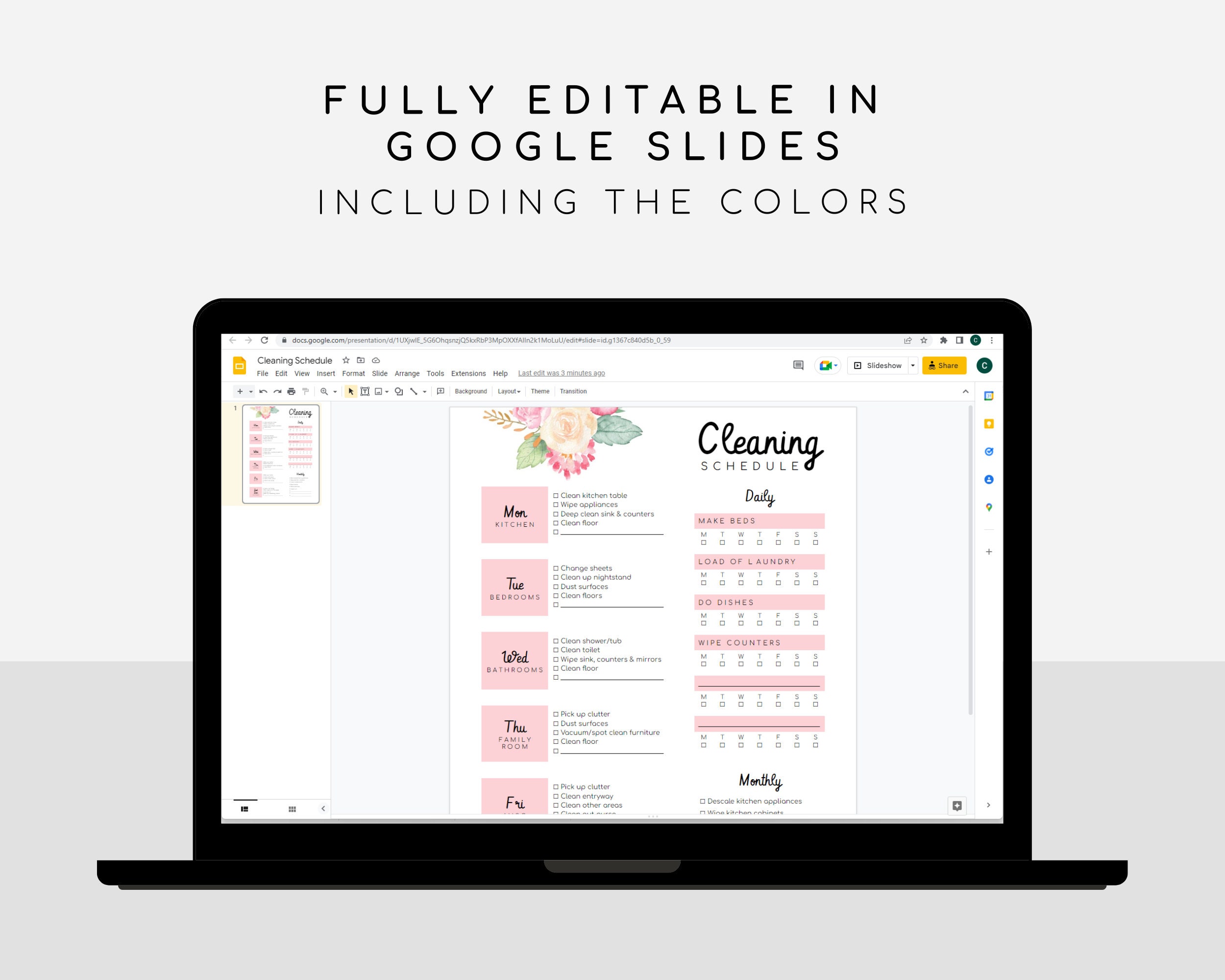 Cleaning Schedule | Editable + Printable - Etsy