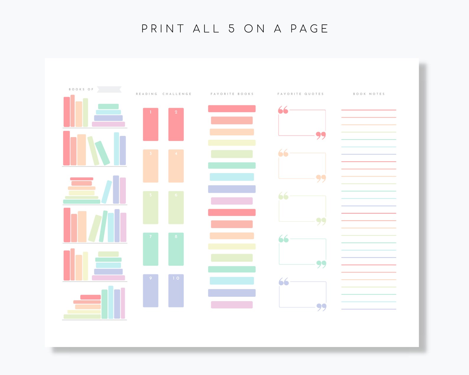Book Tracker Bookmark Printable - Etsy