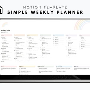 Notion Weekly Planner Template