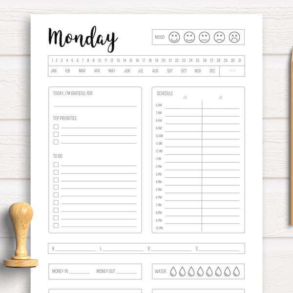 Printable Daily Planner | Day Planner Printable