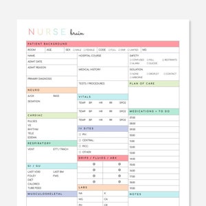 Nursing Report Sheet