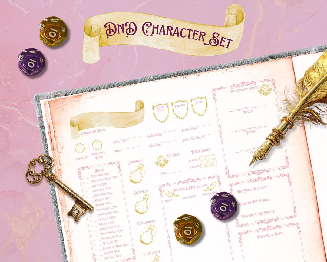 Ddv Characters Checklist.pdf D&D Character Sheet Set Printable PDF - Etsy