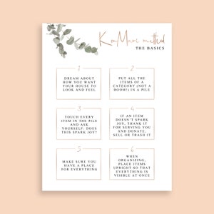 Marie Kondo Printable, Konmari Checklist Printable, Konmari Printables ...