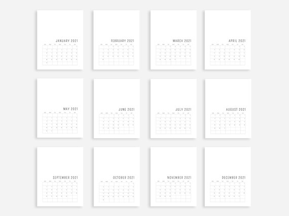 2021 calendar template google docs 100 editable etsy