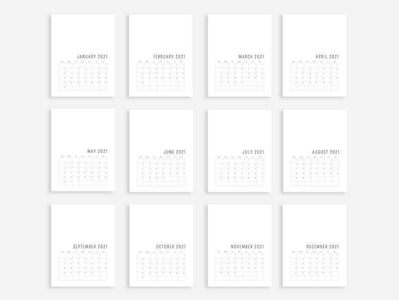 2021 calendar template google docs 100 editable etsy