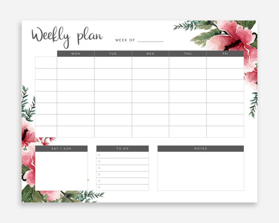 Weekly Planner Printable - Etsy