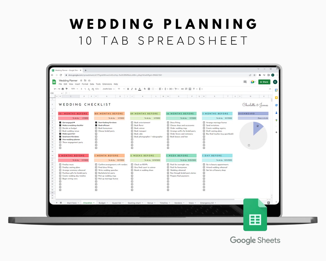 Wedding Planning Spreadsheet  Rainbow image 1