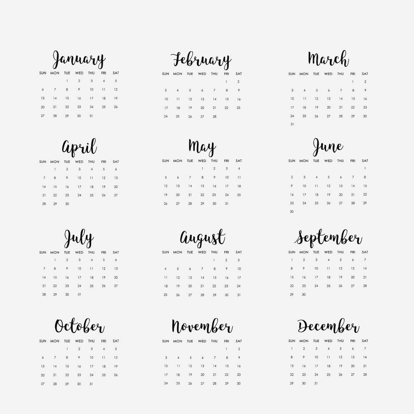 2023 Calendar Template A5 4x6 Letter Size - Etsy Denmark