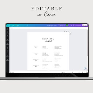 Minimal Cleaning Schedule Editable Canva - Etsy