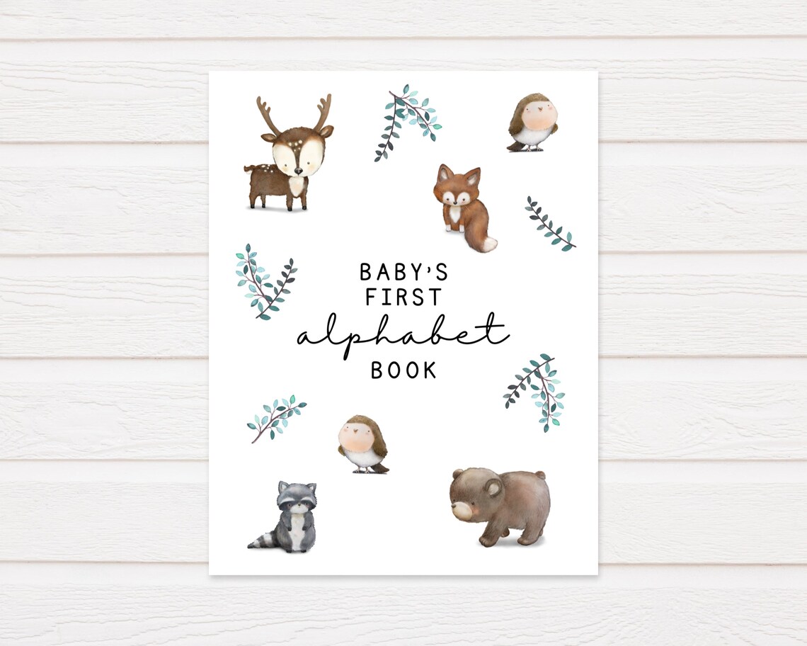Baby's First Alphabet Book Woodland Animals Etsy