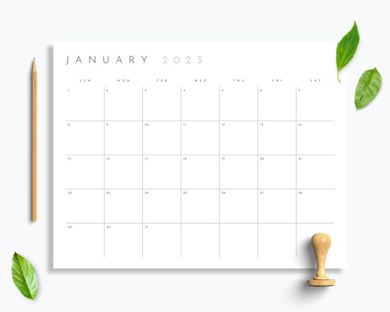 Printable 2023 Calendar Landscape - Etsy