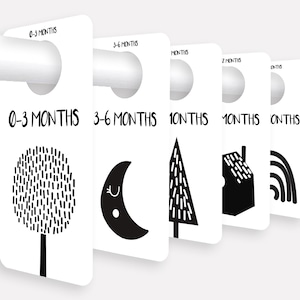Nursery Closet Dividers Printable | Scandinavian Baby Wardrobe Organizers