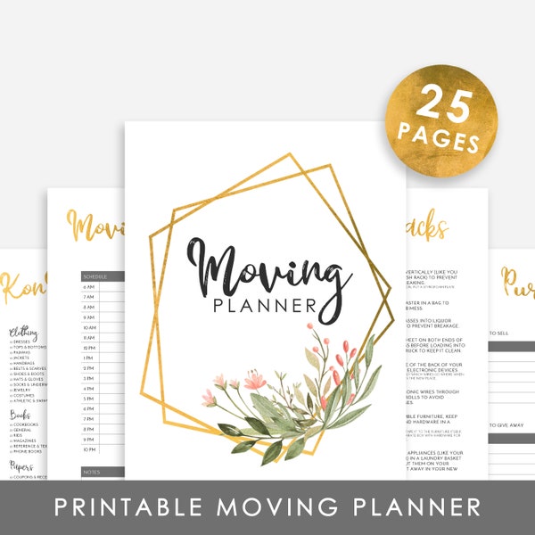 Printable Moving Planner, Moving Planner Printable, Moving Printable, Printable Moving Organizer, Moving Checklist, Room Planner, Box Labels