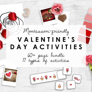 Montessori Kindergarten Worksheets | Valentine&#39;s Day Bundle