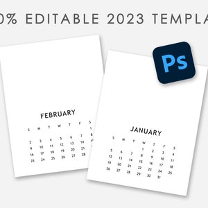 Calendrier 2023 Ps Modèle De Calendrier Modifiable 2022 | Etsy France