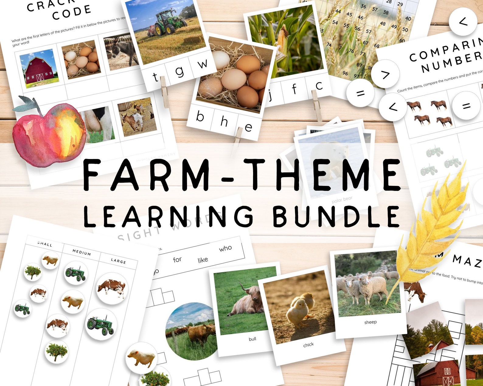 Printable Montessori Farm Theme Worksheets Kindergarten Farm - Etsy