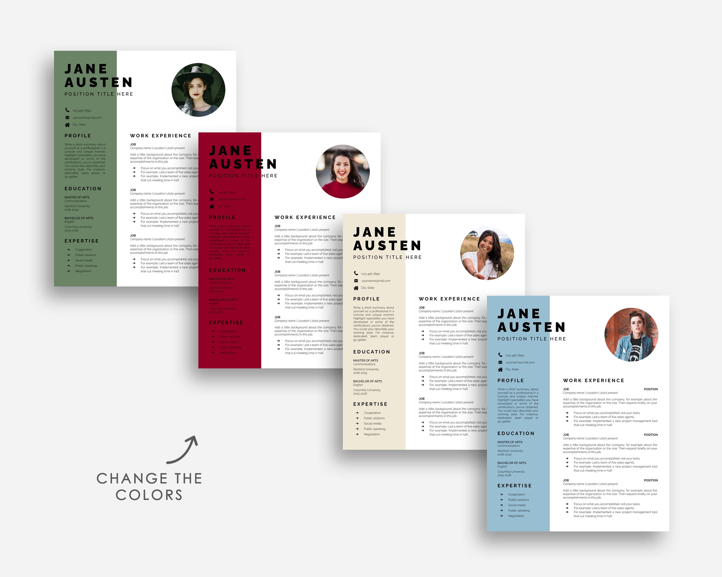 Creative Resume Template With Photo - Etsy