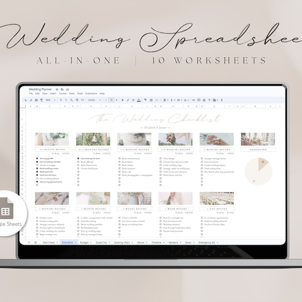 Wedding Planner Spreadsheet Google Sheets Wedding Spreadsheet Wedding Planner Template Wedding Budget Spreadsheet