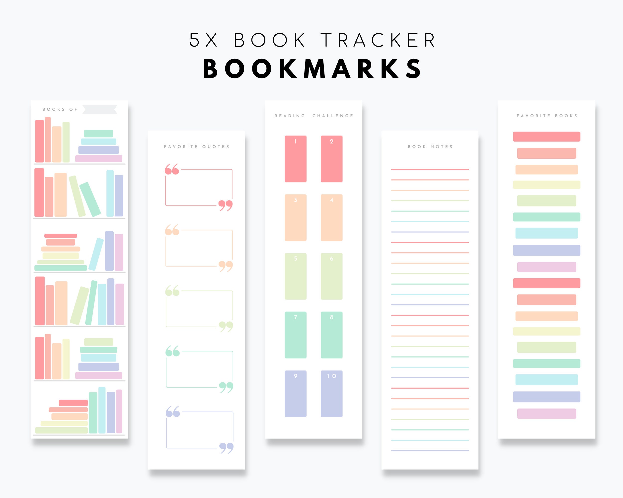 Book Tracker Bookmark Printable - Etsy