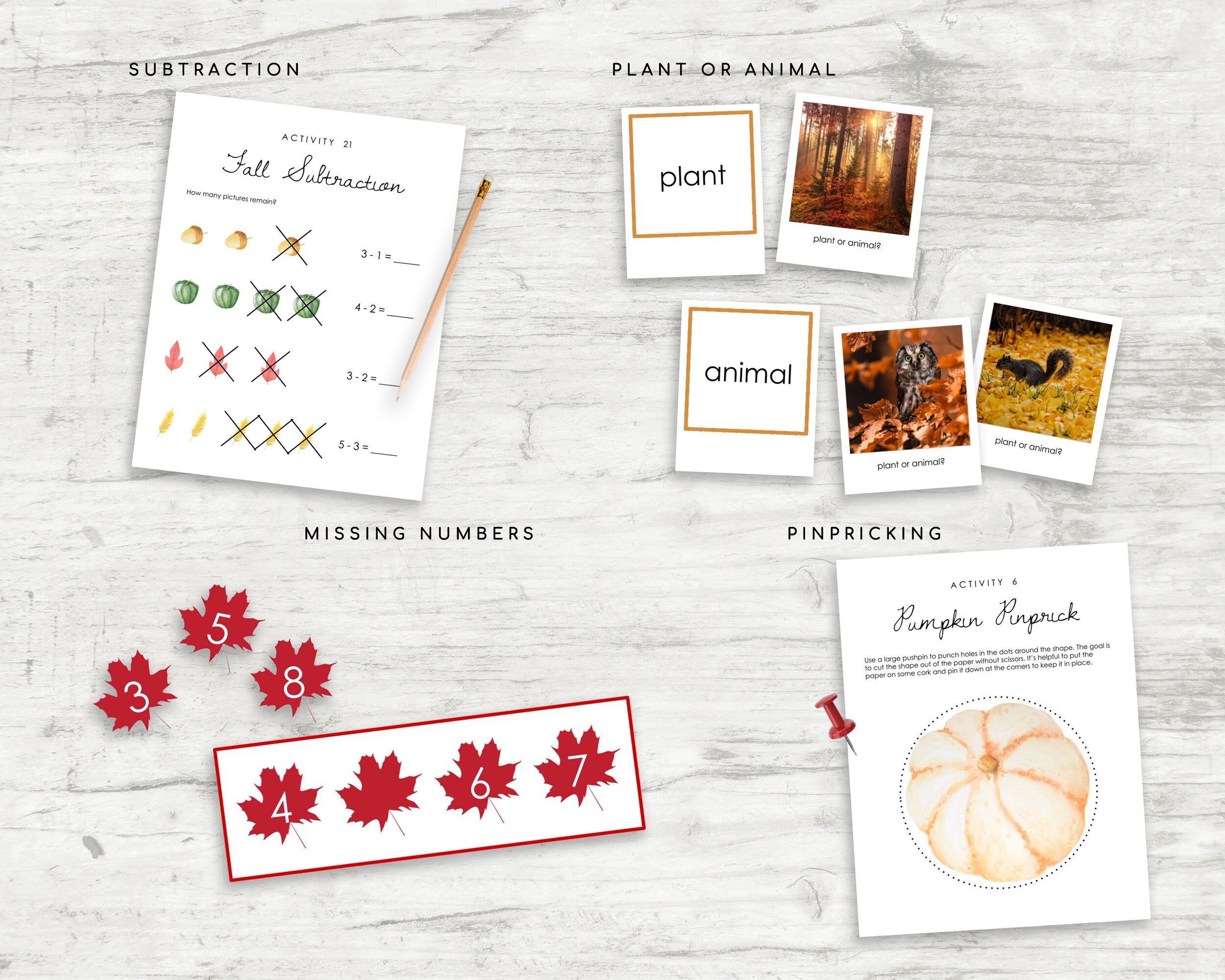 Autumn | Montessori Printable Fall Bundle | Preschool + Kindergarten ...