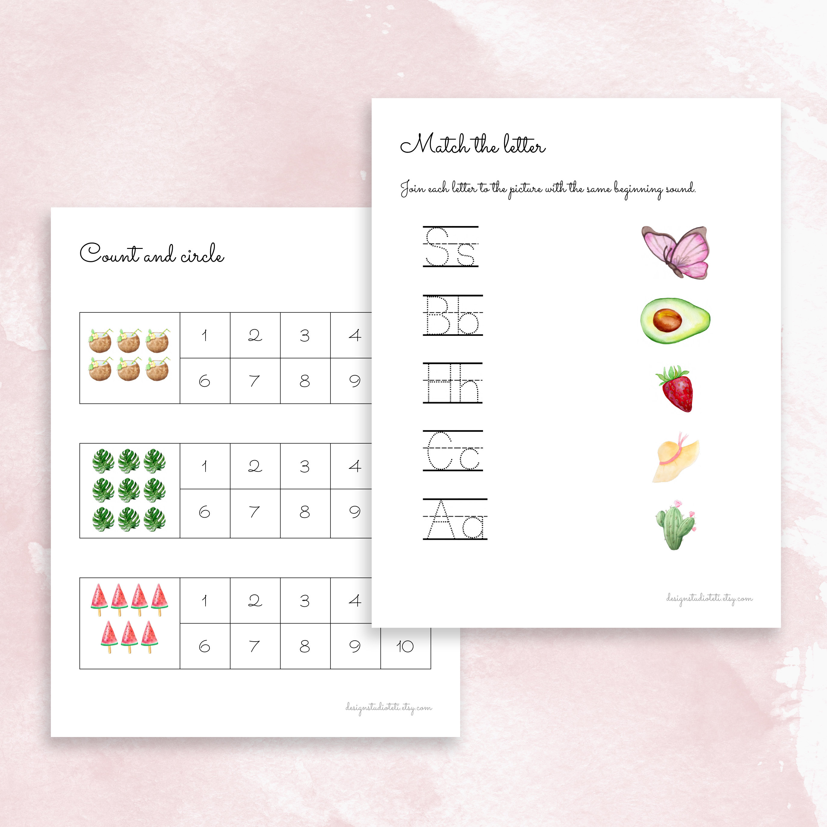 100 KINDERGARTEN WORKSHEETS Printable Worksheets - Etsy India