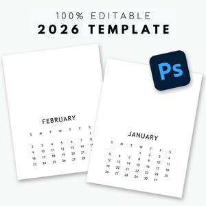 2026 Calendar Template - 100% Editable
