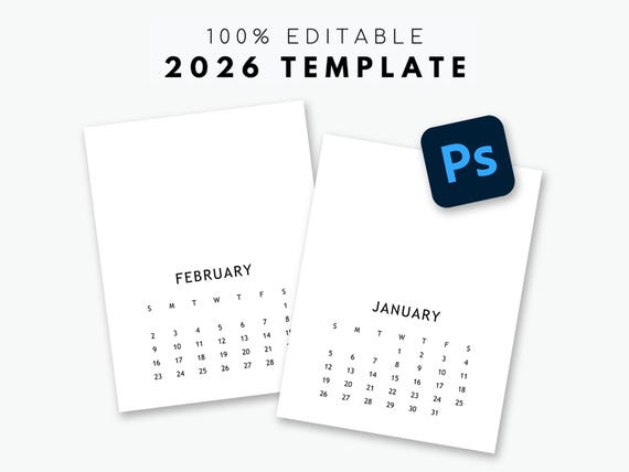 Kalender Sjabloon 2026 | Bewerkbaar