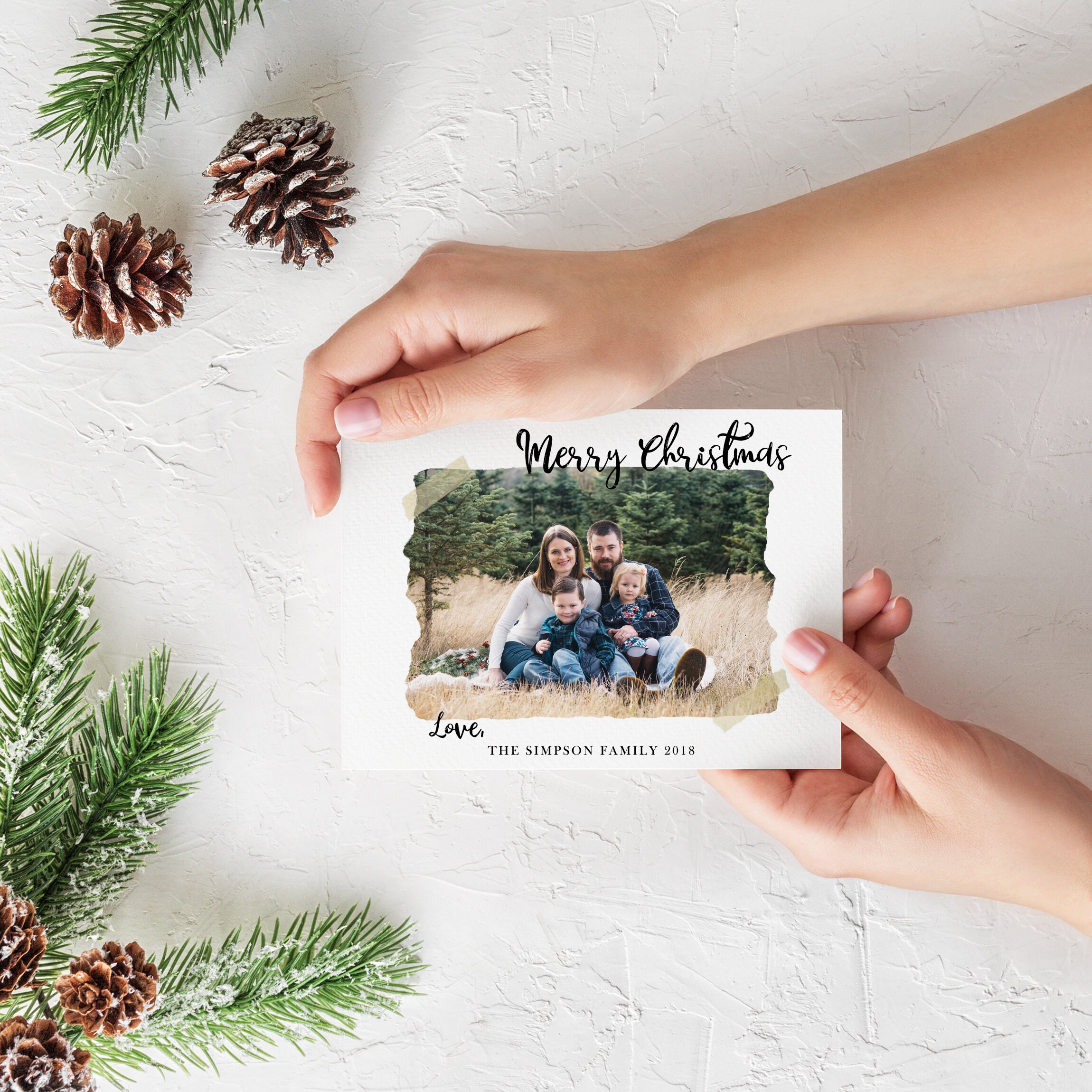 Christmas Card Template for Photoshop, Photo Christmas Card Photoshop