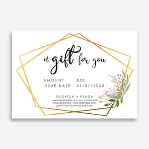 Gift Certificate Template, Editable Gift Certificate Template, Gift Voucher Template, Printable Gift Certificate, DIY Gift Certificate