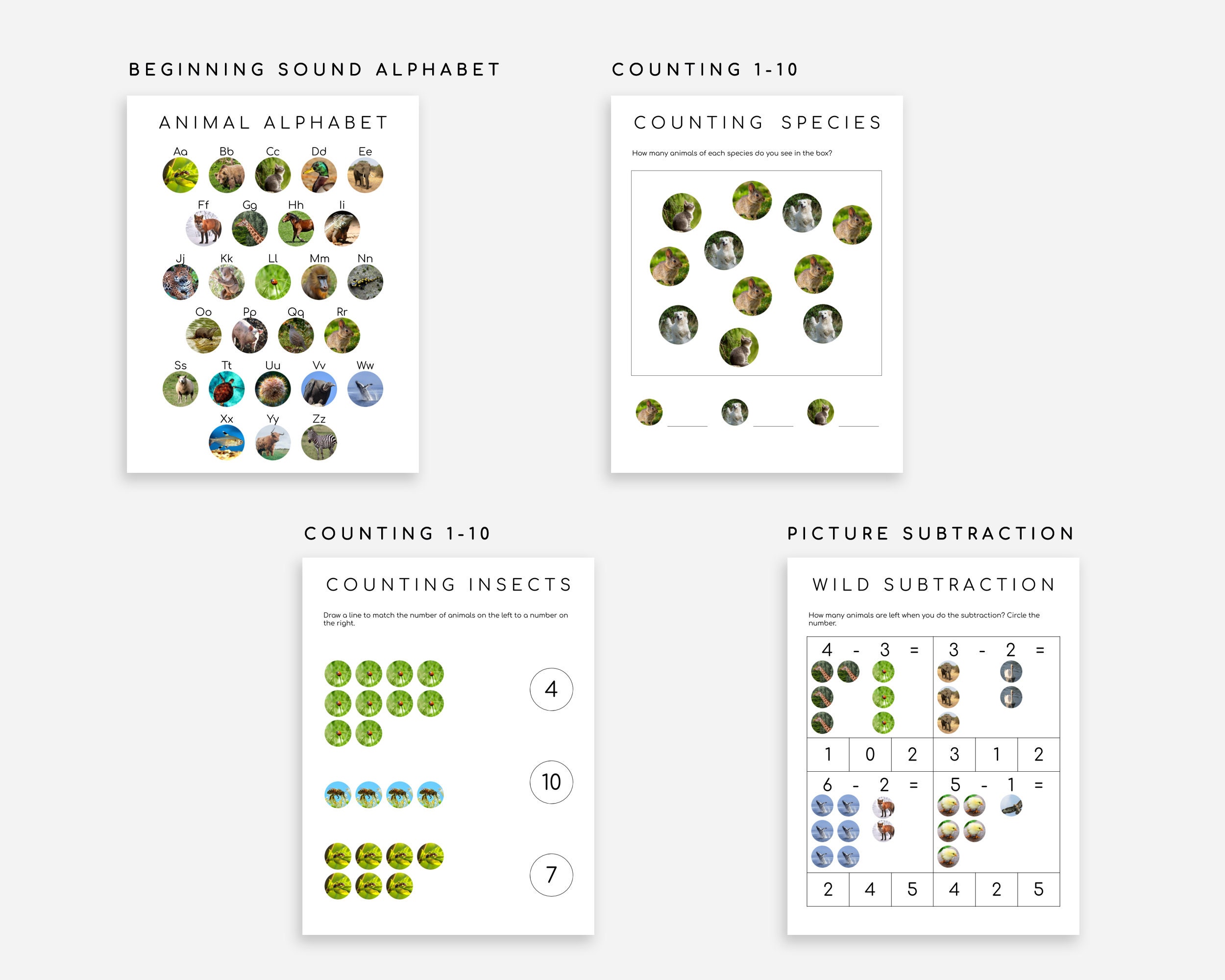 60 Montessori Worksheets Ages 36 Preschool Prek and Etsy