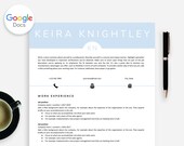 Cv Sjabloon voor Google Docs, Google Doc Cv Sjabloon Blauw, Google Cv en Motivatiebrief met Initialen voor Google Doc