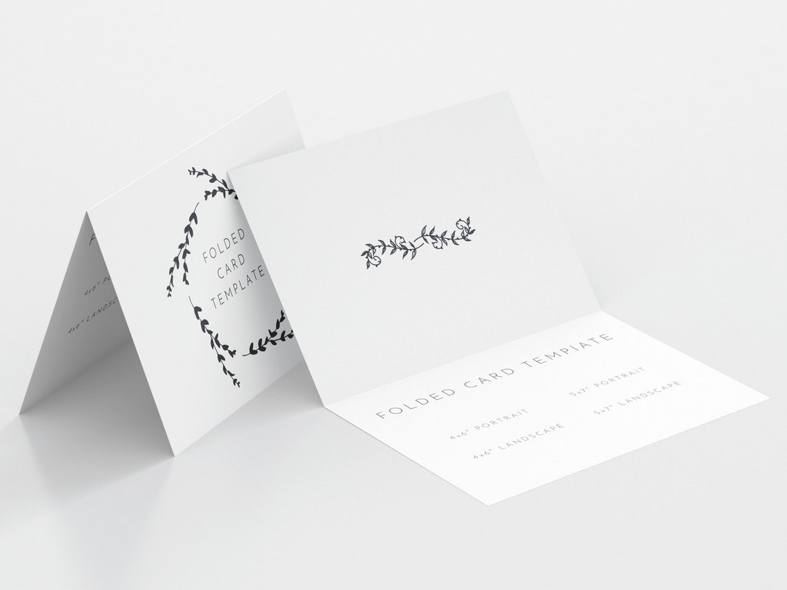 Folded Card Template / 4x6 5x7 / PSD PNG TIFF Etsy