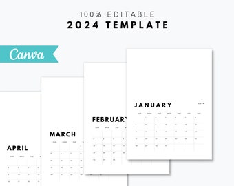 Modèle de calendrier Canva 2024