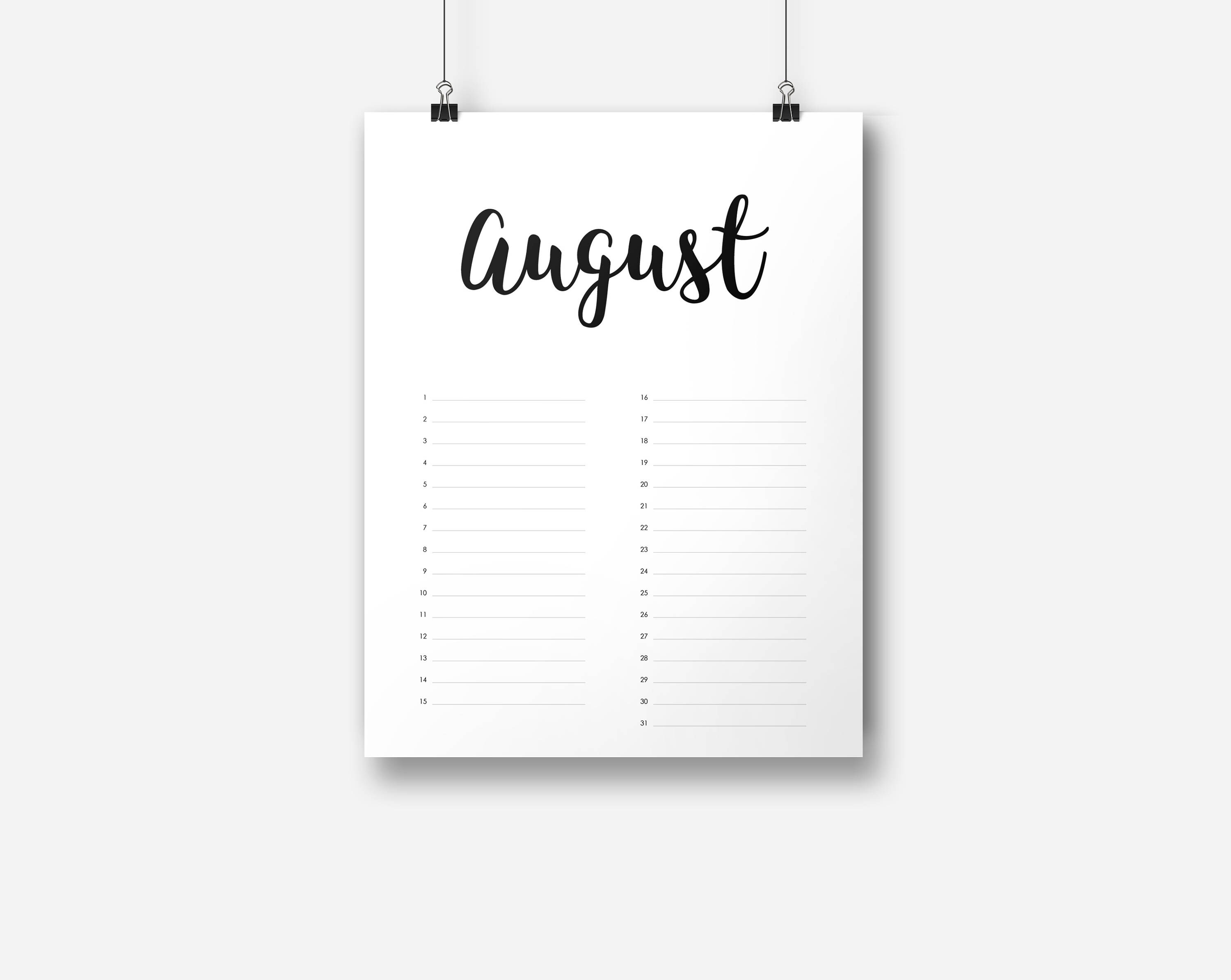 Verjaardagskalender digitaal printable zelf te printen - Etsy Nederland