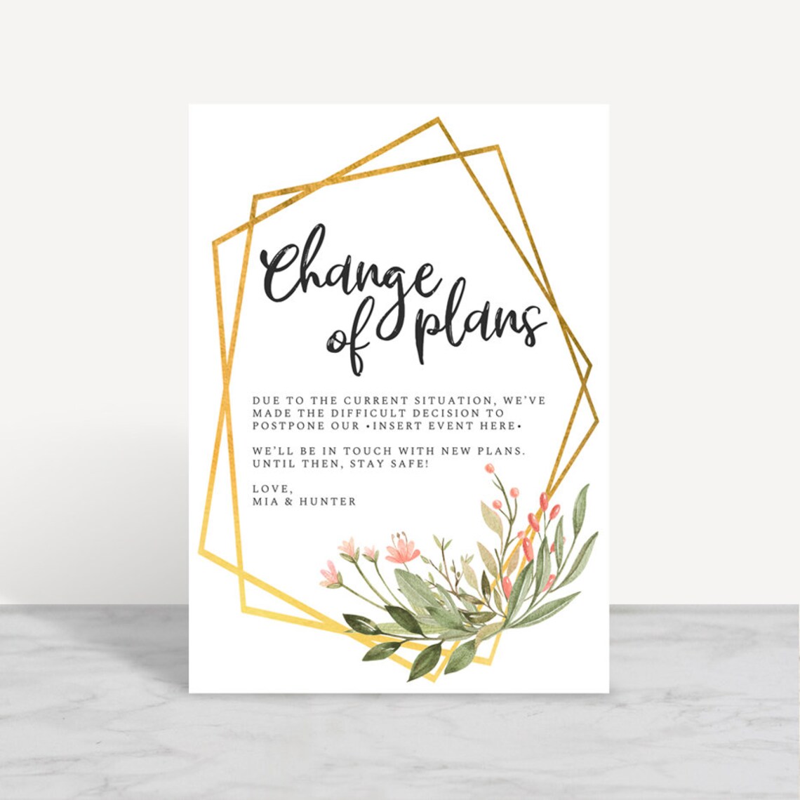 Change The Date Template Change Of Plans Template image 0