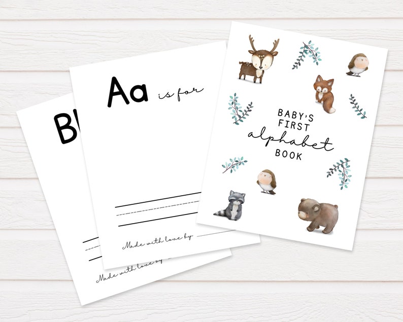 Baby's First Alphabet Book Woodland Animals Etsy