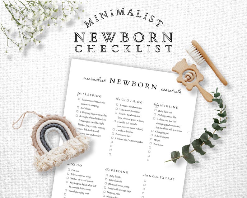 Checklista för minimalistiska babyartiklar bild 1