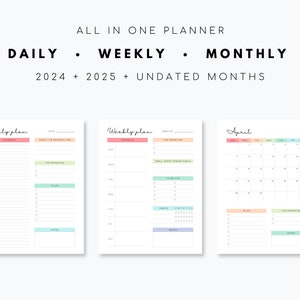 2024 2025 Monthly Planner Printable Daily, Weekly, Monthly 2024 2025 Planner